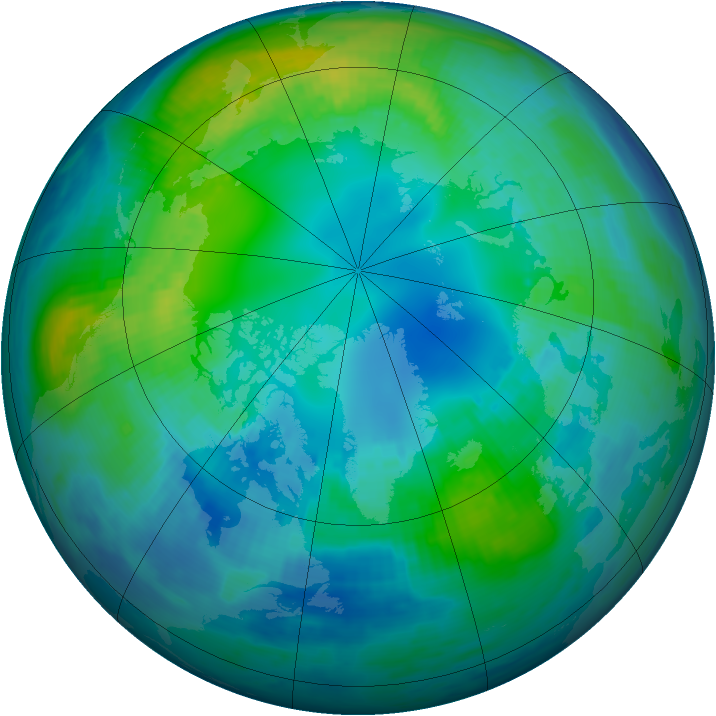 Arctic ozone map for 28 October 2000